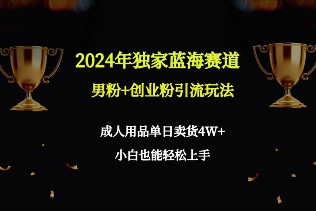 年独家蓝海赛道男粉+创业粉引流玩法,成人用品单日卖货4W+保姆教程-冒泡网