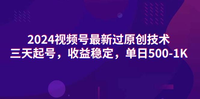 (9505期)视频号最新过原创技术,三天起号,收益稳定,单日500-1K-冒泡网
