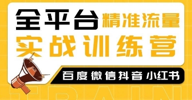 全平台精准流量实战训练营,百度微信抖音小红书SEO引流教程-冒泡网