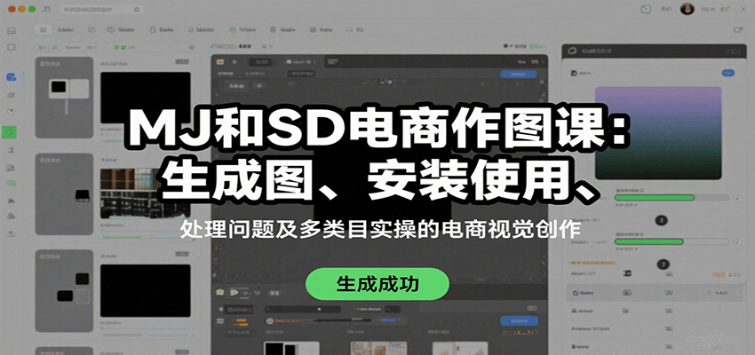 MJ和SD电商作图课：生成图、安装使用、处理问题及多类目实操的电商视觉创作-冒泡网