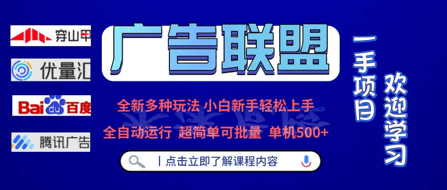 广告联盟 全新多种玩法 单机500+ 全自动运行 可批量运行-冒泡网
