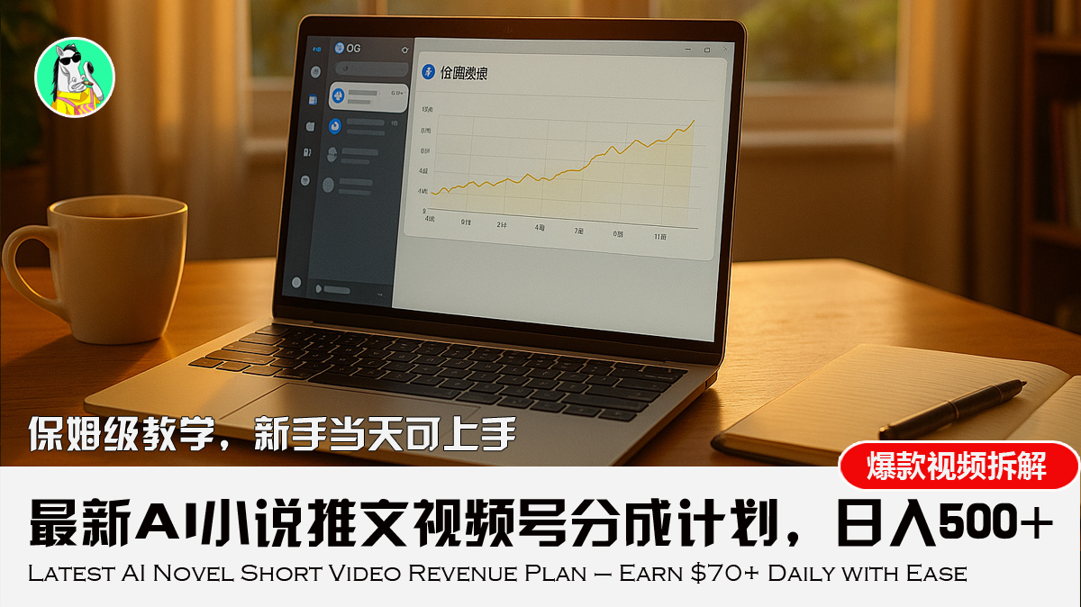 最新AI小说推文视频号分成计划，新手小白也能当天日入500+教程-冒泡网