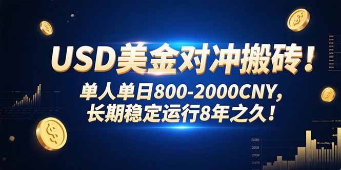 USD美金对冲搬砖!单人单日800-2000CNY,长期稳定运行8年之久!-冒泡网
