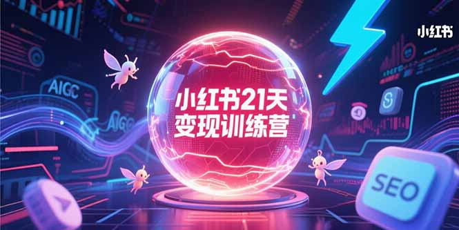 小红书21天变现训练营,AIGC工具高效应用,SEO优化核心技巧-冒泡网