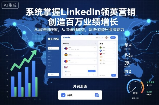 系统掌握LinkedIn领英营销,创造百万业绩增长,从思维到获客,从沟通到成交,系统化提升外贸能力-冒泡网