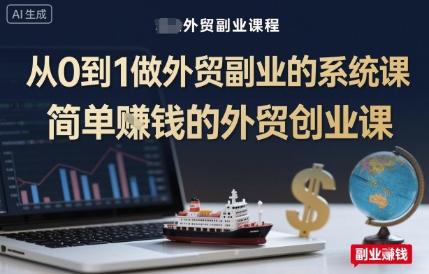从0到1做外贸副业的系统课，简单賺钱的外贸创业课-冒泡网