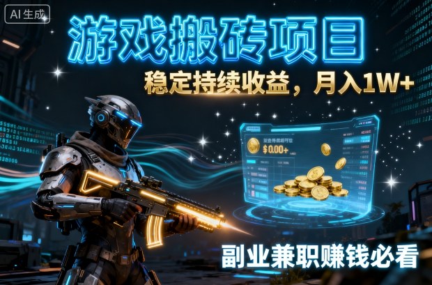 游戏搬砖项目,稳定持续收益,月入1W+,副业兼职賺钱必看【揭秘】-冒泡网
