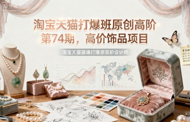 淘宝天猫打爆班原创高阶第74期,高价饰品项目-冒泡网