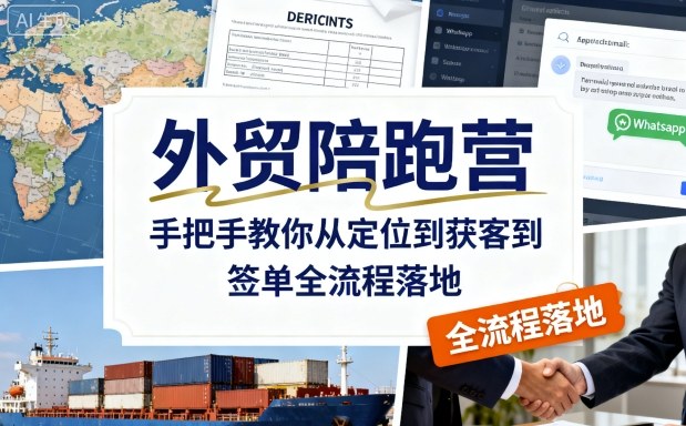 外贸陪跑营，手把手教你从定位到获客到签单全流程落地-冒泡网