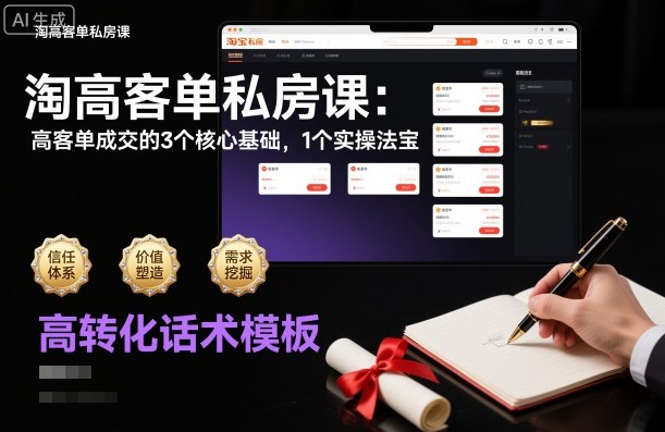 淘高客单私房课:高客单成交的3个核心基础,1个实操法宝-冒泡网