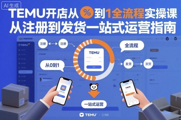 TEMU开店从0到1全流程实操课,从注册到发货一站式运营指南-冒泡网