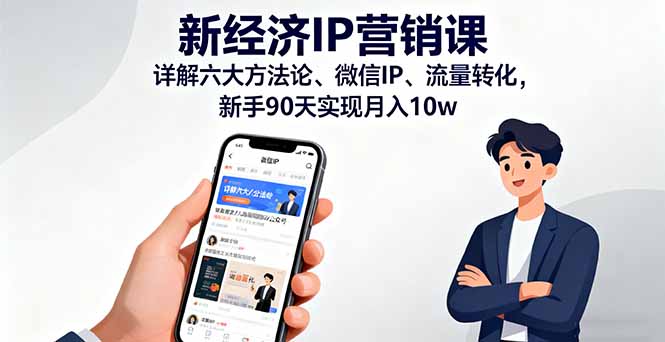 新经济IP营销课：详解六大方法论、微信IP、流量转化，新手90天实现月入10w-冒泡网