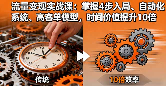 流量变现实战课:掌握4步入局、自动化系统、高客单模型,时间价值提升10倍-冒泡网