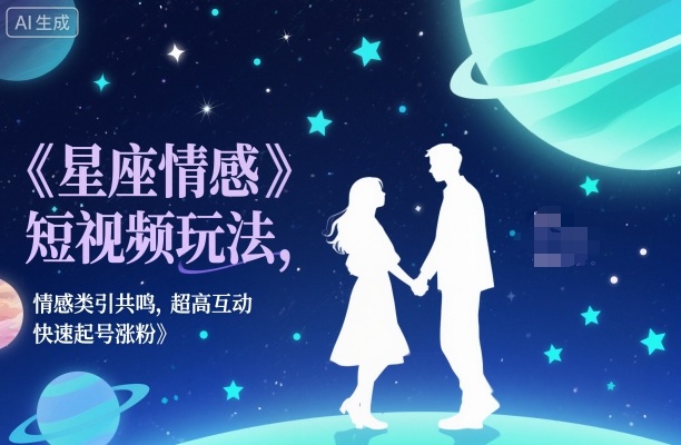 星座情感短视频玩法,情感类引共鸣,超高互动,快速起号涨粉-冒泡网
