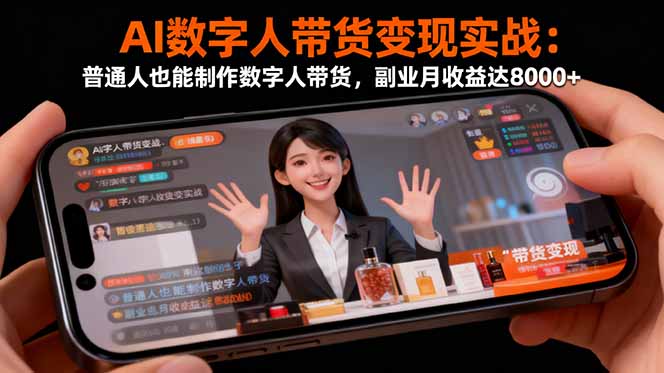 AI数字人带货变现实战:普通人也能制作数字人带货,副业月收益达8000+-冒泡网