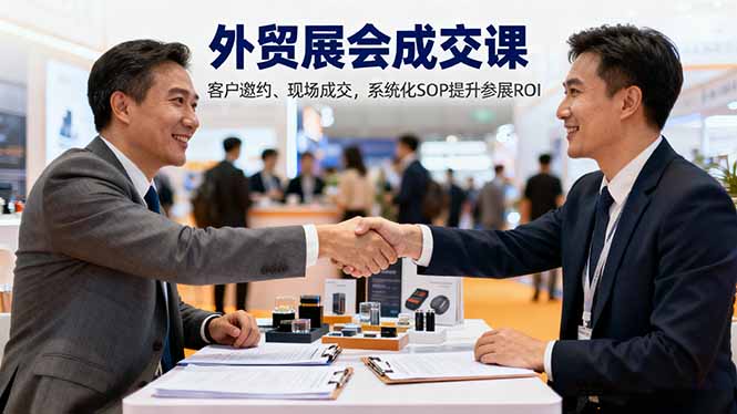 外贸展会成交课,含目标制定、客户邀约、现场成交,系统化SOP提升参展ROI-冒泡网