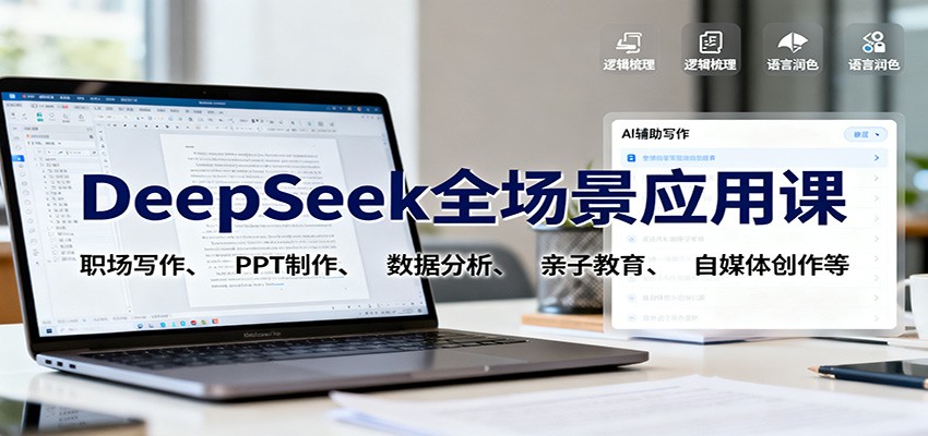 DeepSeek全场景应用课:职场写作、 PPT制作、数据分析、亲子教育、自媒体创作等-冒泡网
