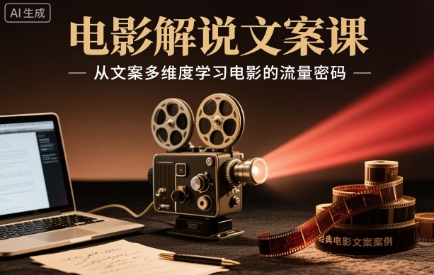 电影解说文案课,从文案多维度学习电影的流量密码-冒泡网