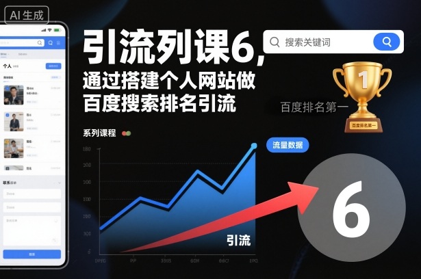 引流系列课6，通过搭建个人网站做百度搜索排名引流-冒泡网