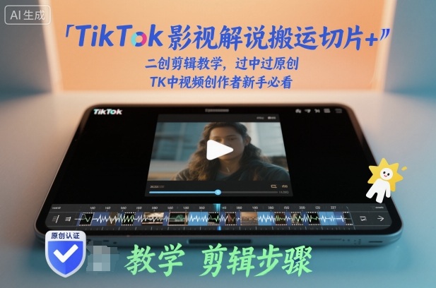 TikTok影视解说搬运切片+二创剪辑教学,过中过原创,TK中视频创作者新手必看-冒泡网