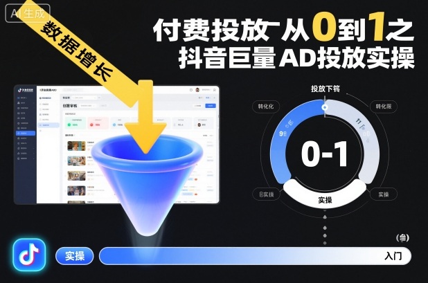 付费投放从0到1之抖音巨量AD投放实操-冒泡网