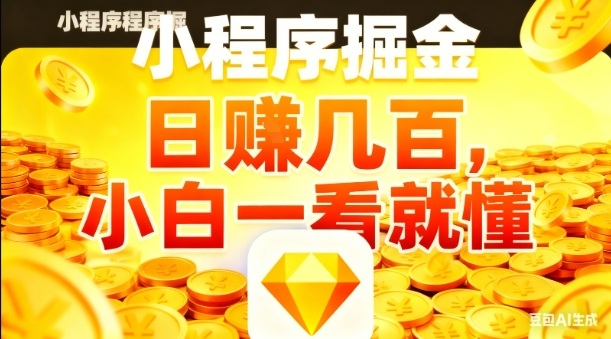 微信小程序掘金项目，日入几张，项目简单，小白一看就懂，5分钟就能学会上手操作【揭秘】-冒泡网
