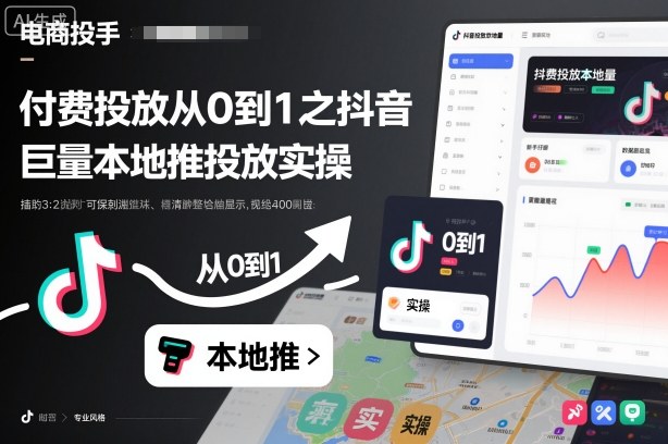 付费投放从0到1之抖音巨量本地推投放实操-冒泡网