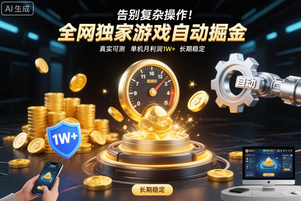 告别复杂操作!全网独家游戏自动掘金,真实可测,单机月利润1W+,长期稳定【揭秘】-冒泡网