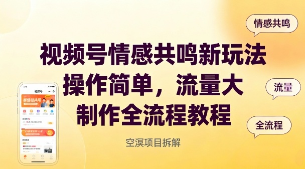 视频号情感共鸣新玩法,操作简单,流量大,制作全流程教程-冒泡网