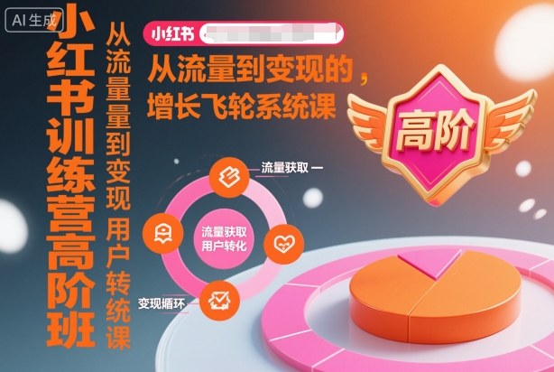 小红书训练营高阶班，从流量到变现的增长飞轮系统课-冒泡网