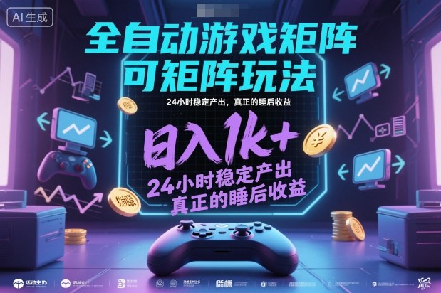 全自动游戏掘金,可矩阵操作,日入1k+,24小时稳定产出,真正的睡后收益【揭秘】-冒泡网