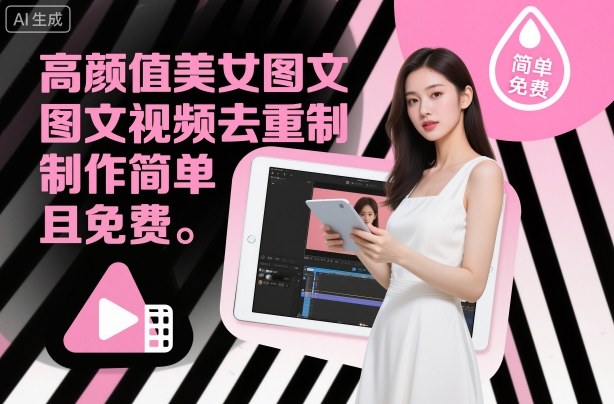 高颜值美女图文视频去重制作教学,制作简单且免费-冒泡网