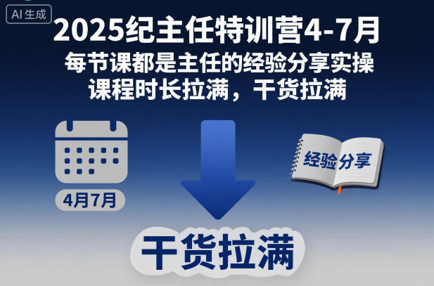 2025纪主任特训营4-7月，每节课都是主任的经验分享实操，课程时长拉满，干货拉满-冒泡网