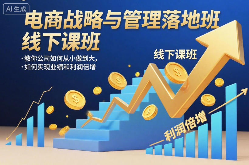 电商战略与管理落地班线下课,教你公司如何从小做到大,如何实现业绩和利润倍增【录音】-冒泡网