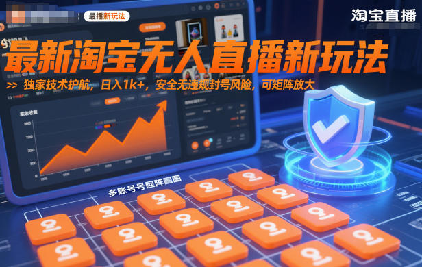 最新淘宝无人直播新玩法，独家技术护航，日入1k+，安全无违规封号风险，可矩阵放大【揭秘】-冒泡网