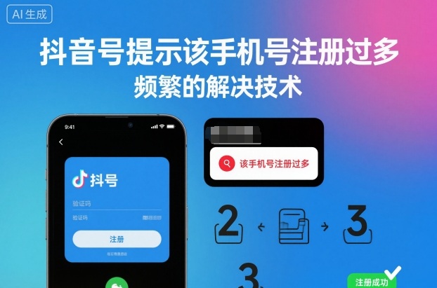 抖音号提示该手机号注册过多，频繁的解决技术-冒泡网