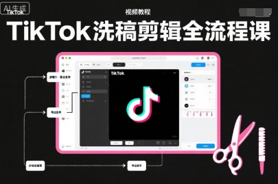 TikTok洗稿剪辑全流程课，PR洗稿剪辑全流程，TK洗稿运营课-冒泡网