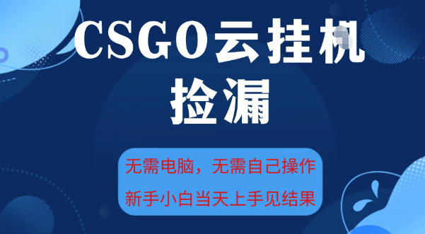CSGO云挂G全自动捡漏,最新独家玩法,无需电脑操作,新手小白日入5张+【揭秘】-冒泡网