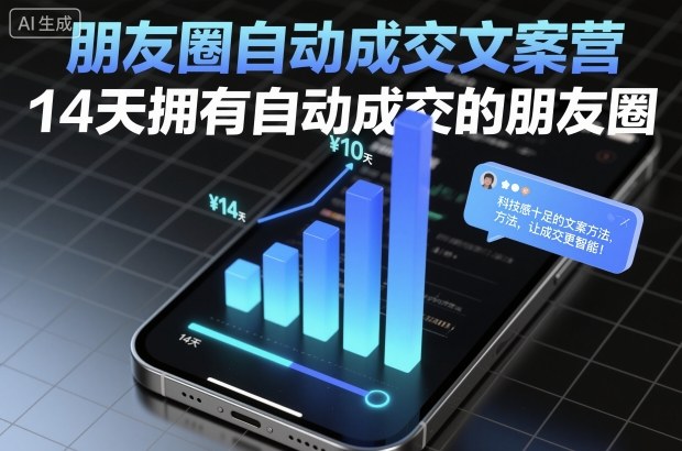 朋友圈自动成交文案营，14天拥有自动成交的朋友圈-冒泡网