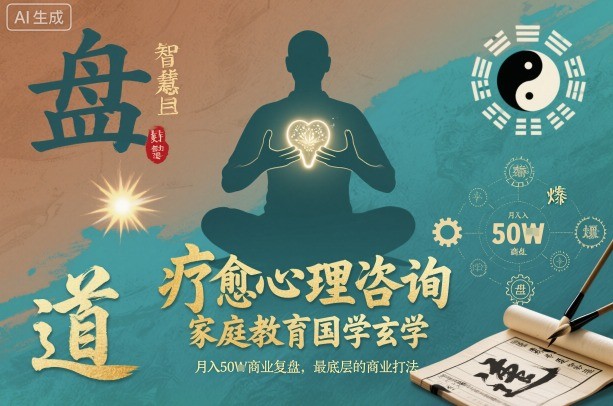 疗愈心理咨询，家庭教育国学玄学，月入50个商业复盘，最底层的商业打法-冒泡网