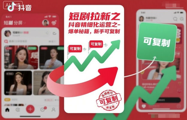 短剧拉新之抖音精细化运营之爆单秘籍,新手可复制-冒泡网