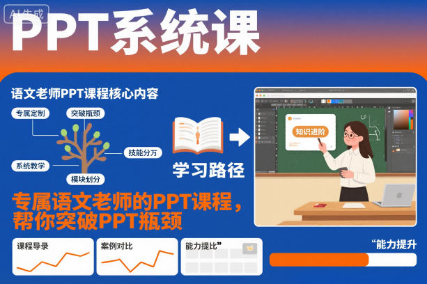 PPT系统课,专属语文老师的PPT课程,帮你突破PPT瓶颈-冒泡网