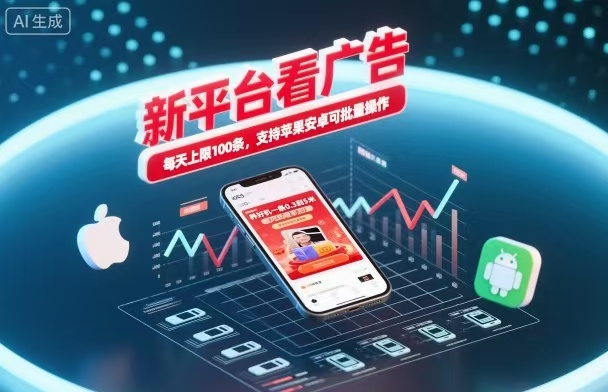 新台看广告,养好机一条5毛到5块,单机日入30到100,支持苹果安卓,可批量操作。-冒泡网