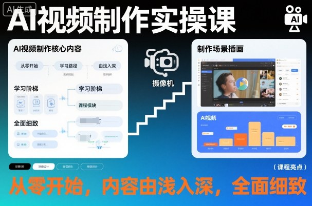 AI视频制作实操课,从零开始,内容由浅入深,全面细致-冒泡网