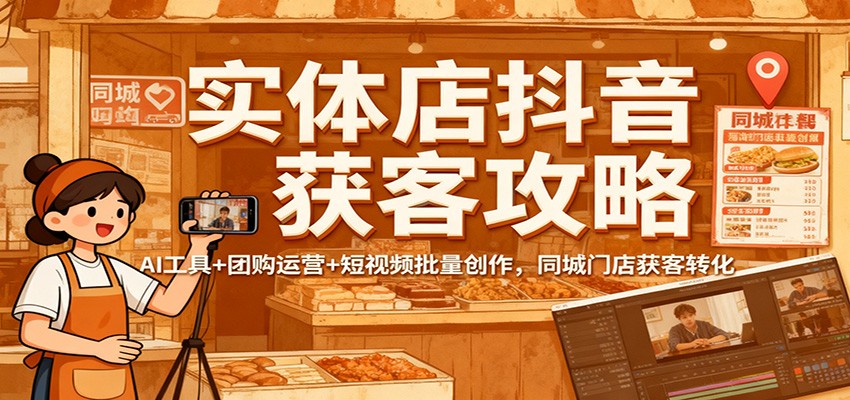 实体店抖音获客攻略:AI工具+团购运营+短视频批量创作,同城门店获客转化-冒泡网
