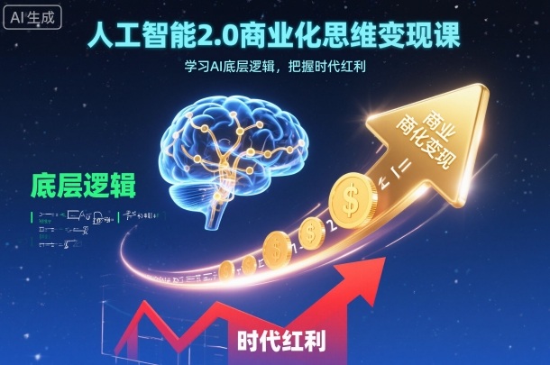 人工智能2.0商业化思维变现课,学习AI底层逻辑,把握时代红利-冒泡网