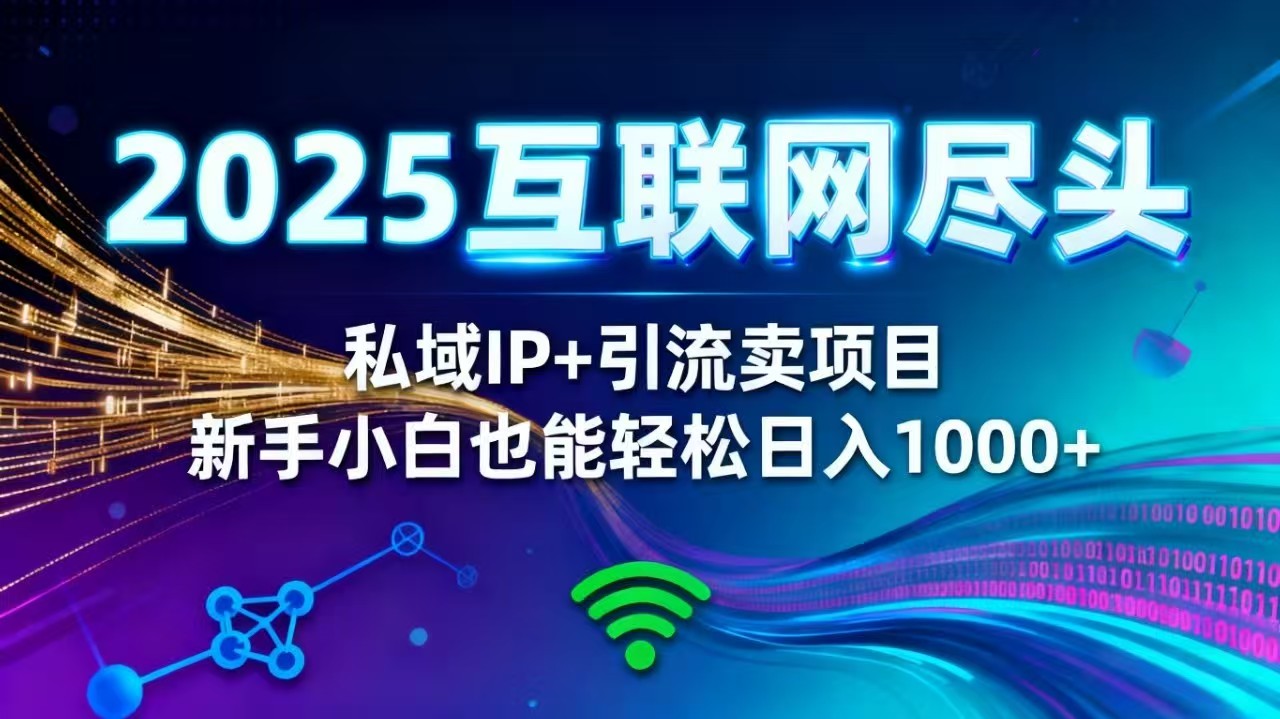 2025网创尽头王炸项目!私域 IP + 精准引流,新手小白在家躺赚日入 1000+-冒泡网