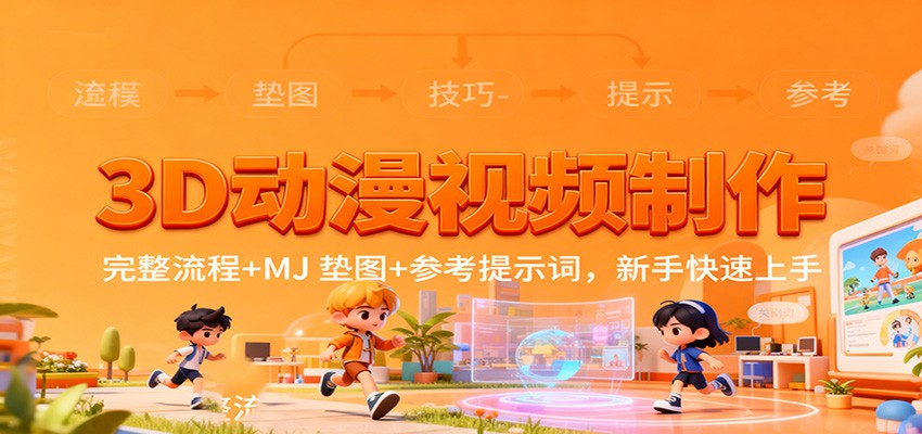 3D动漫视频制作，完整流程+MJ 垫图+参考提示词，新手快速上手-冒泡网