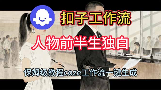 用扣子工作流制作人物前半生独白视频教程-冒泡网