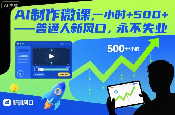 AI制作微课，一小时5张+，普通人新风口，永不失业-冒泡网